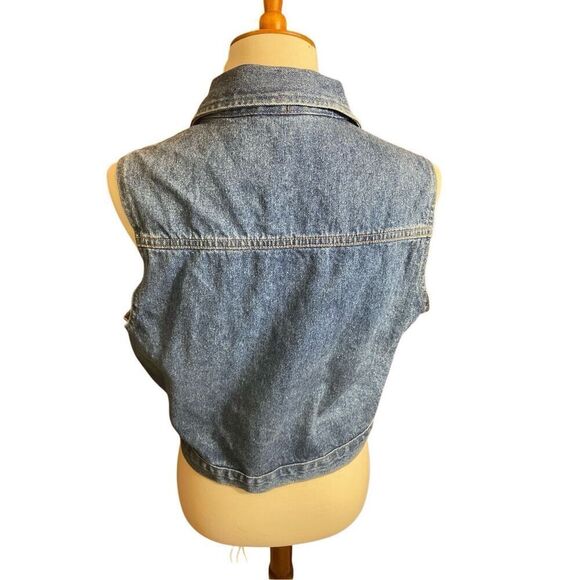 Vintage 80’s Faded Glory Women’s Denim Button Down 100% Cotton Vest Size Large-R - Picture 4 of 13